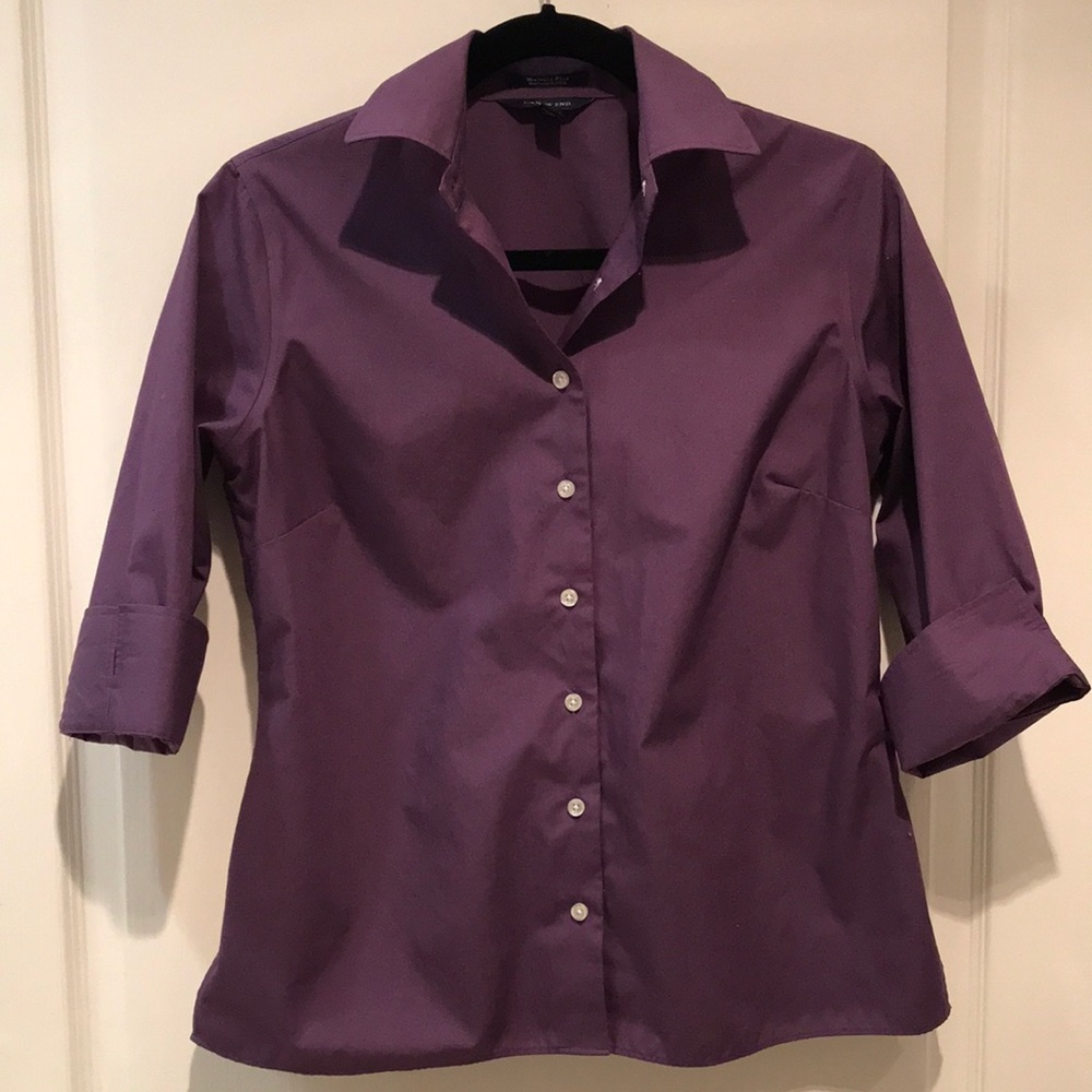Lands’ End wrinkle free broadcloth blouse